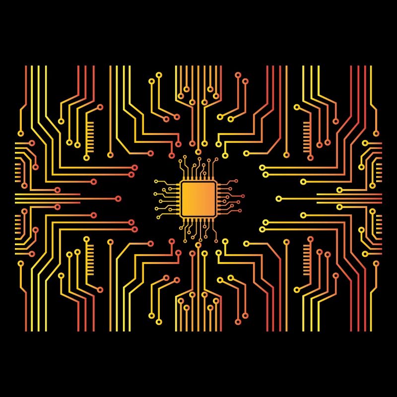 Circuit board core CPU heart pc coder geek