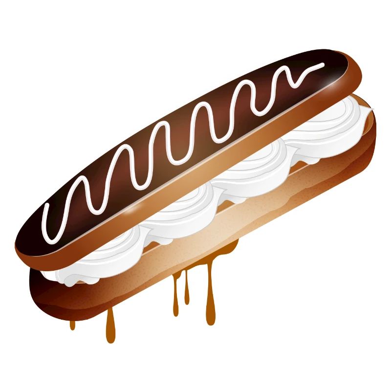 Illustration d’un éclair fourré à la crème