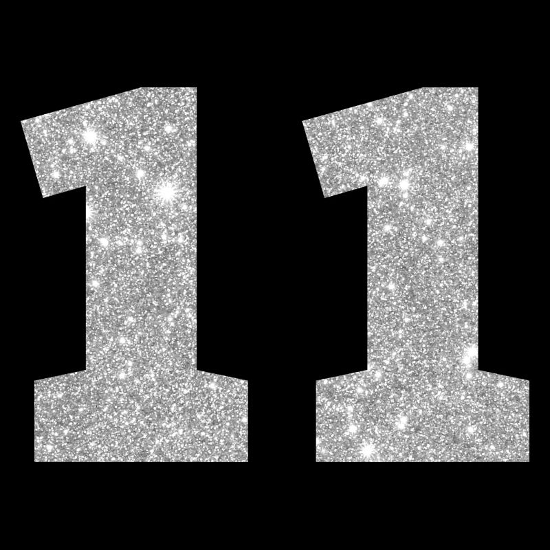 Number 11 Silver Glitter - 11th Anniversary