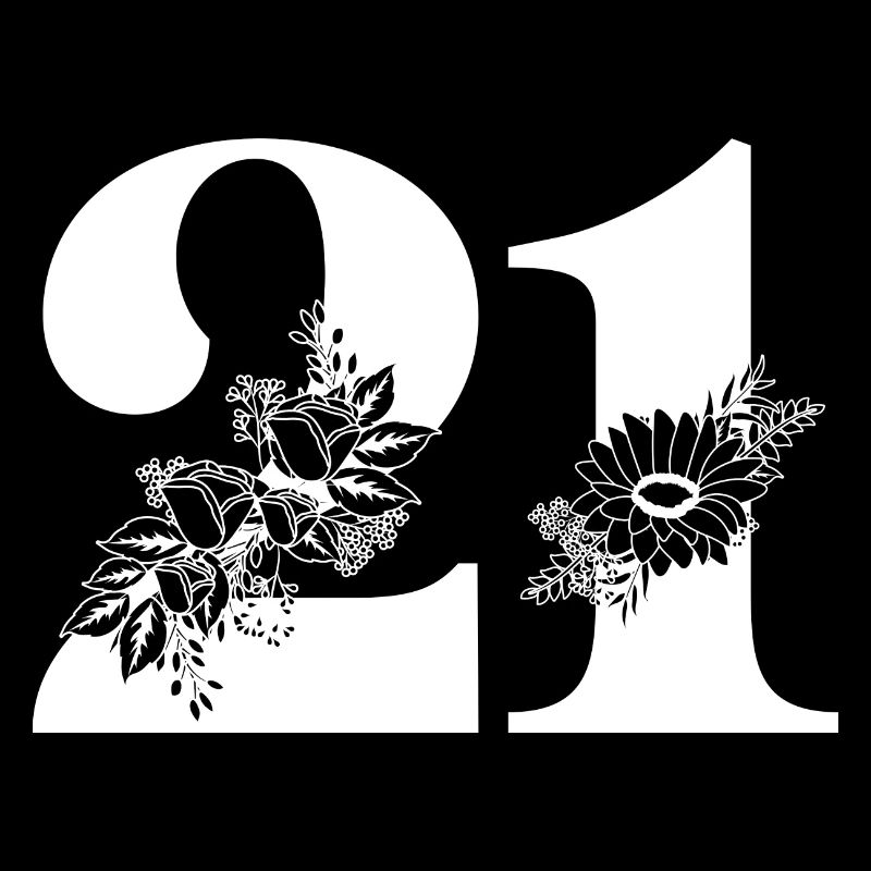 Nummer 21 Schwarze Blumen - 21. Blumengeburtstag