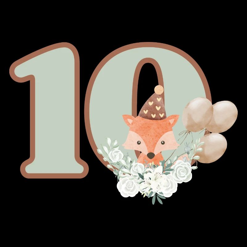 10e anniversaire renard fleurs