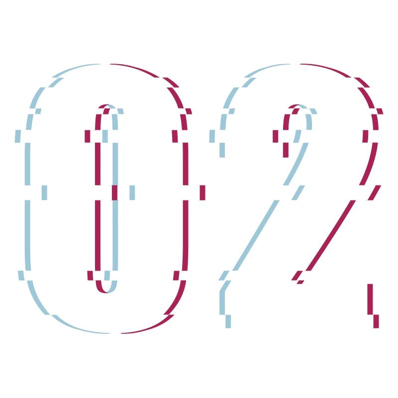 Two 2 Two 02 Number Effect Distorted Number