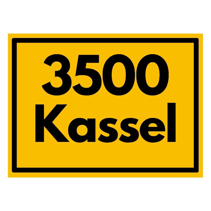 Place sign - then retro old zip code 3500 KASSEL
