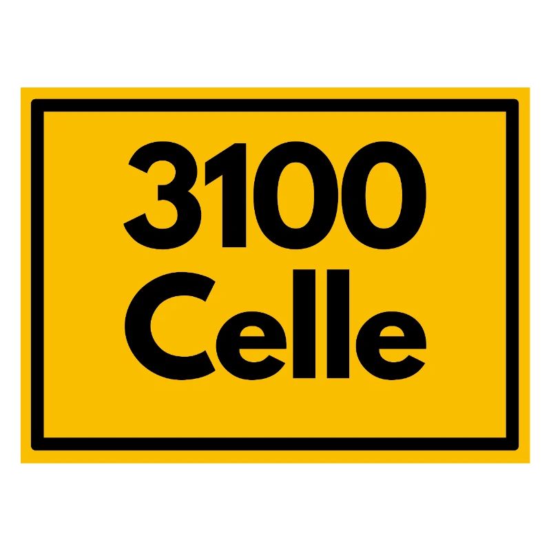 Place sign - then retro old zip code 3100 CELLE