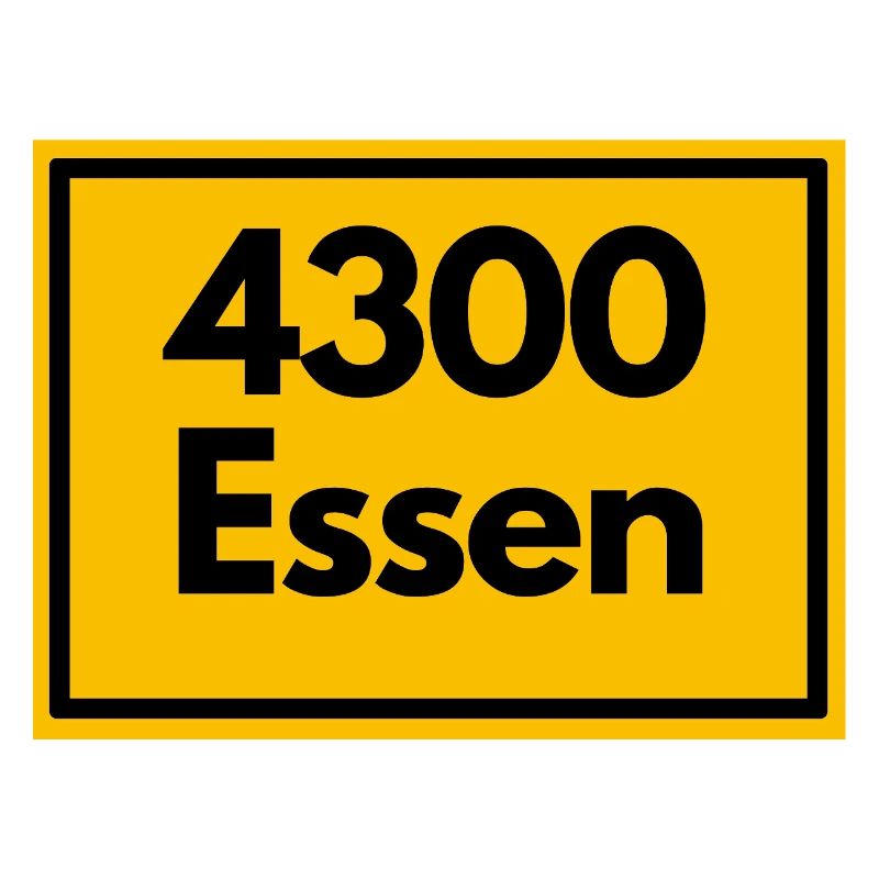 Town sign - then retro old zip code 4300 ESSEN