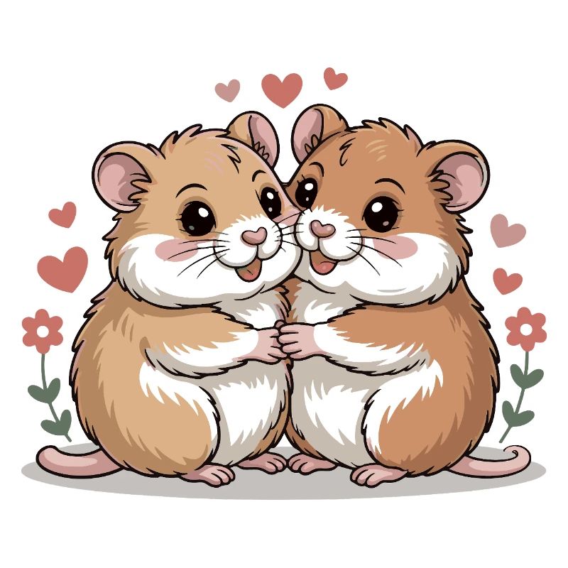 Couple de hamsters pour la Saint-Valentin