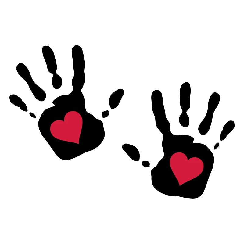 découpe coeur main d'impression