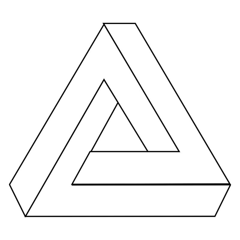 Optical illusion triangle infinity symbol