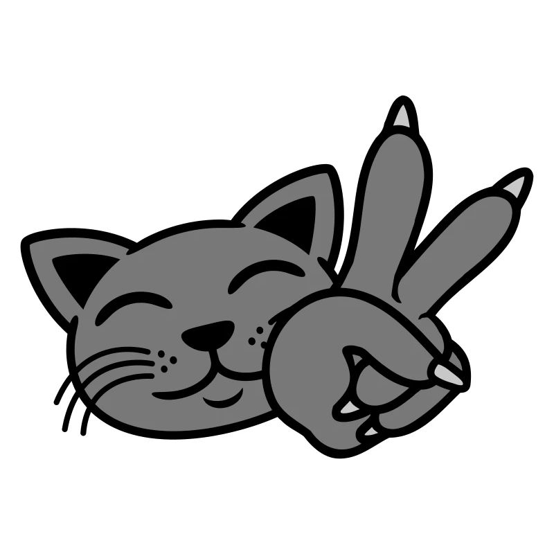 Signe de paix face chat