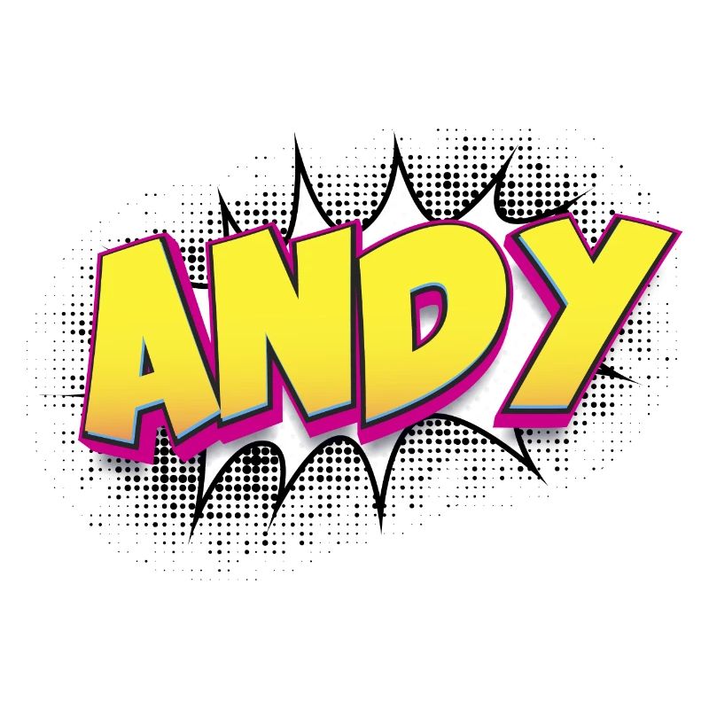 Andy Benutzerdefinierter Name Comic-Stil Pop-Art, Andy