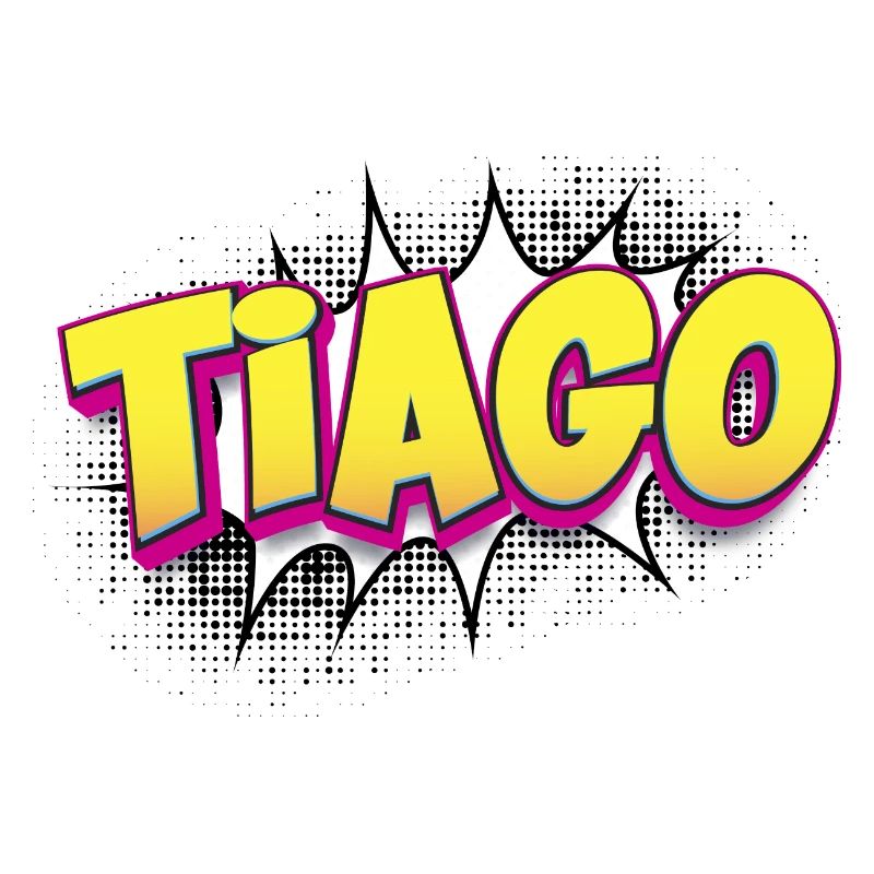 Tiago Benutzerdefinierter Name Comic-Buch-Stil Pop-Art, Tiago