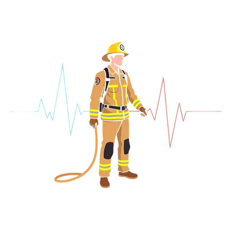 Firefighter heartbeat fire brigade