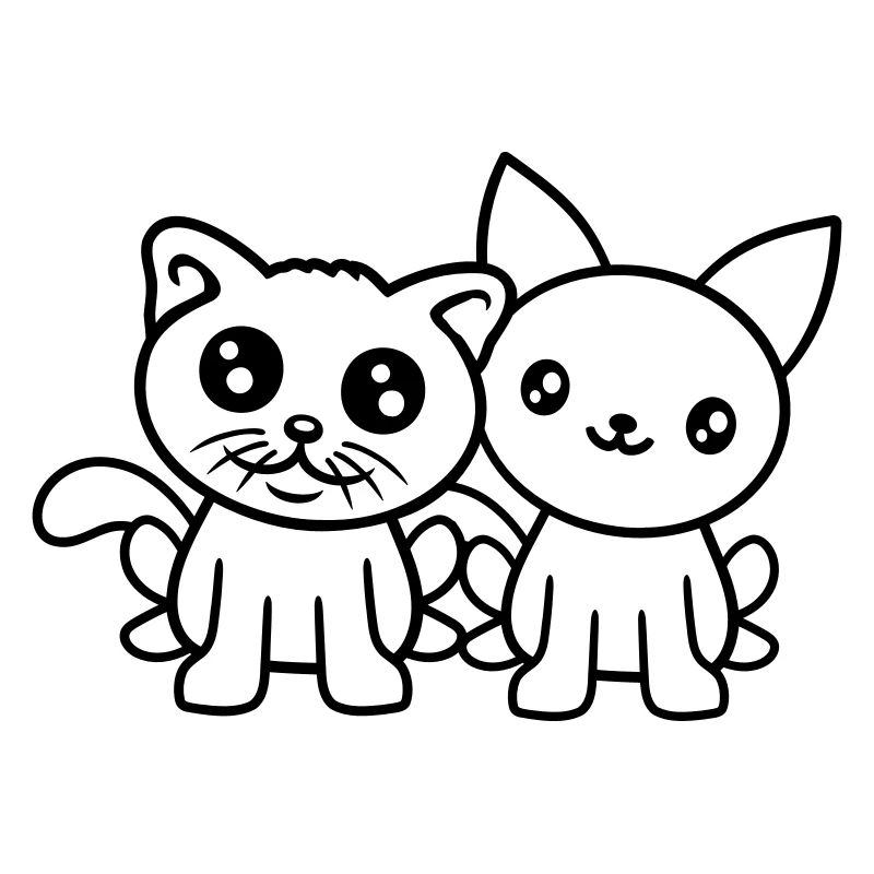 2 chats amis équipe équipage deux chatons de compagnie