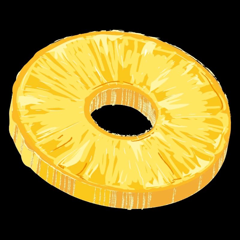 Pineapple Slice in Tropical Illustration Style