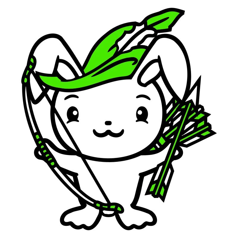 Bunny Arrow Bow Feather Hat Medieval Archer