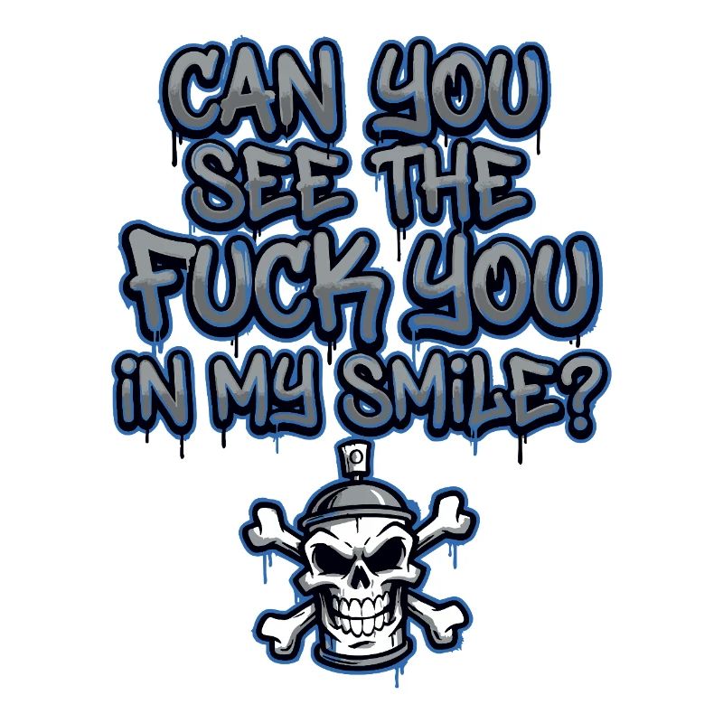 Graffiti Skull Saying Provocative