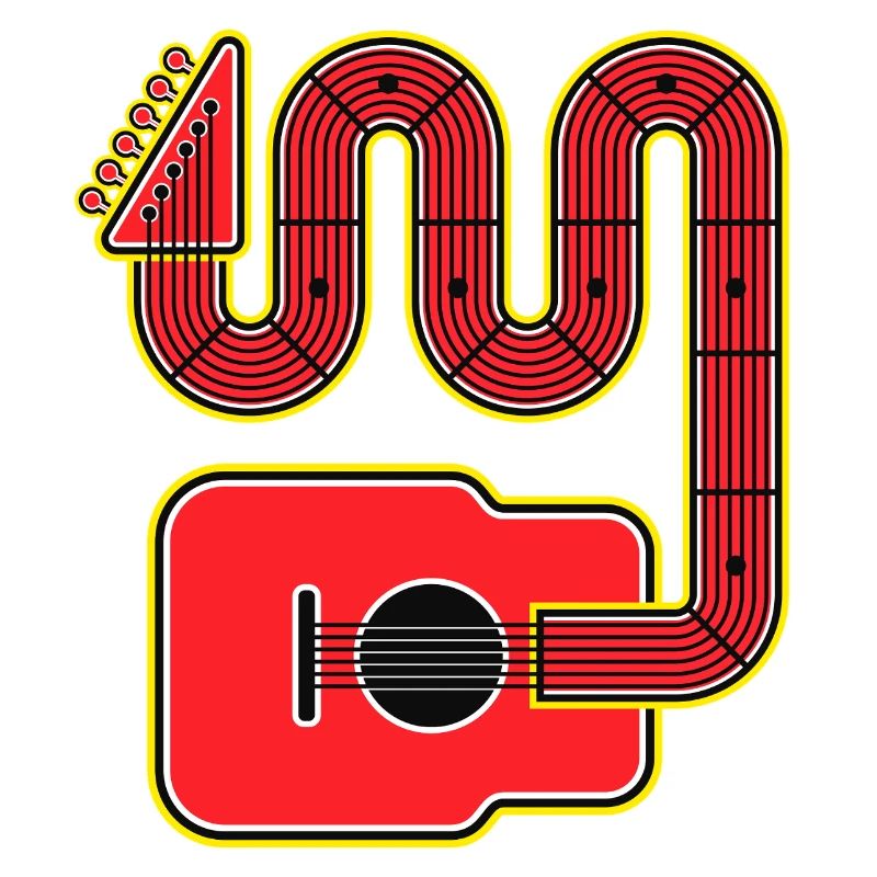 Rote Abstract Shape Gitarre