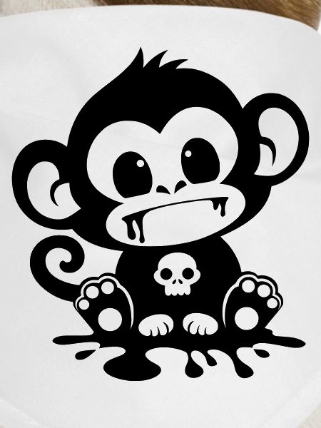 Spooky Monkey with Skull