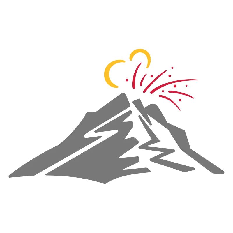 Volcano - vector line drawing, gift
