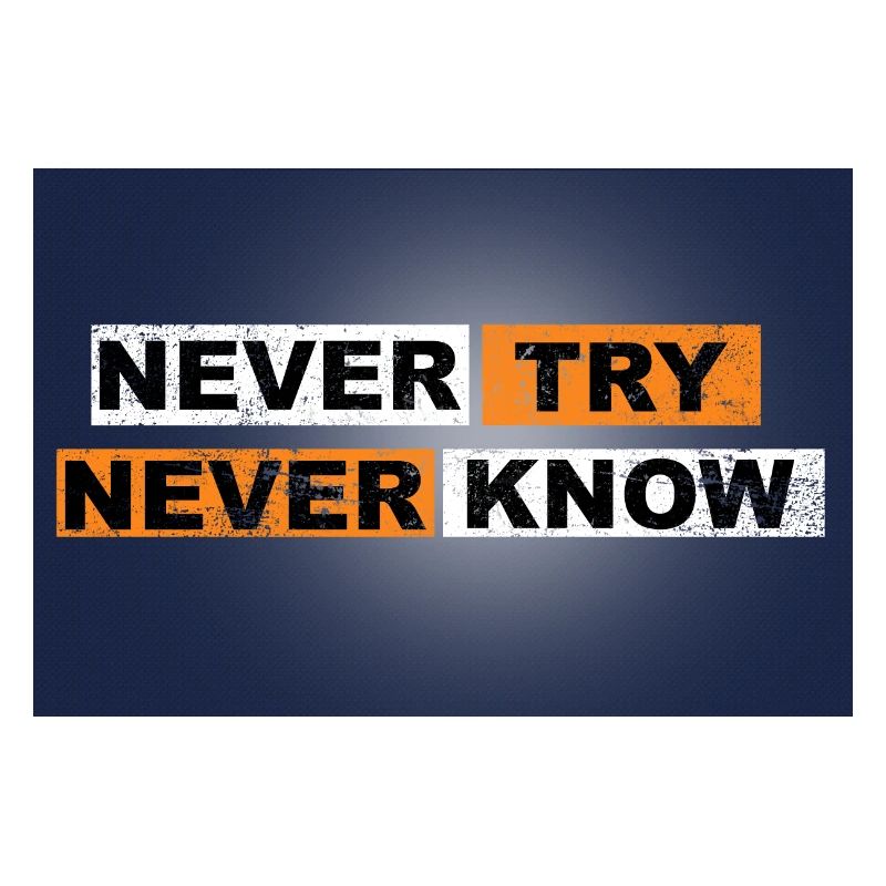 Never Try never know Motivation Quote Wall