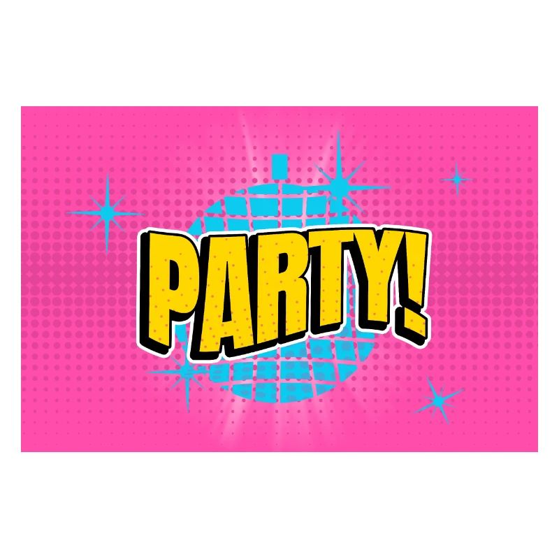 Party Disco Comic Style Bubble Graffiti Lettering