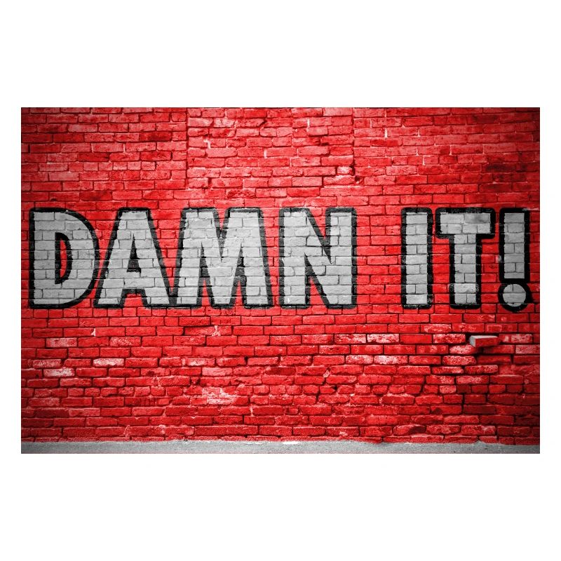 Damn It Brick Wall Graffiti
