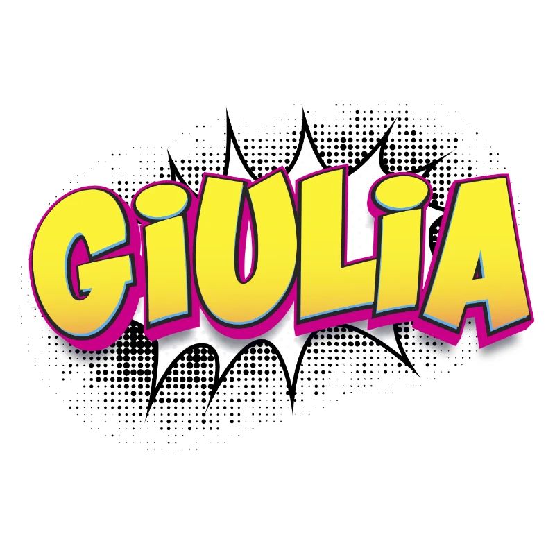 Giulia Benutzerdefinierter Name Comic-Stil Pop-Art,