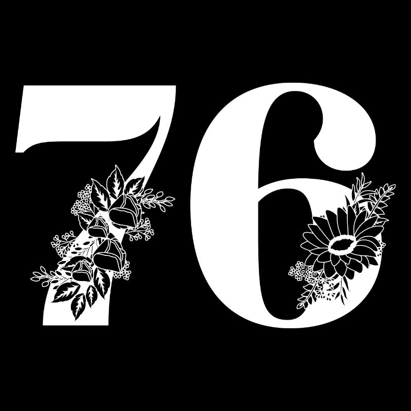 Nummer 76 Schwarze Blumen - 76. Blumengeburtstag