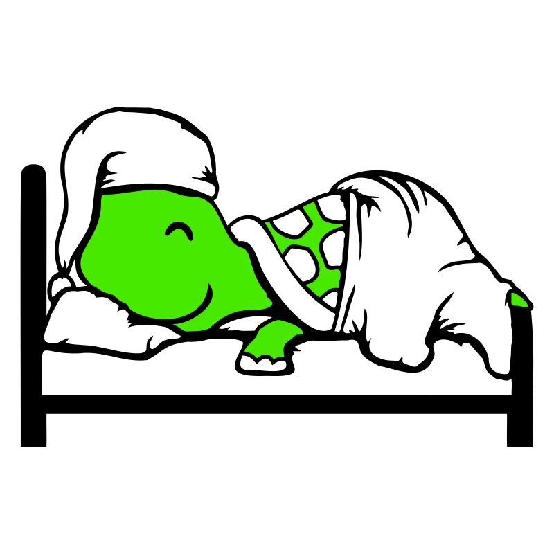 Turtle sleeps tired bed sleepy head dreaming