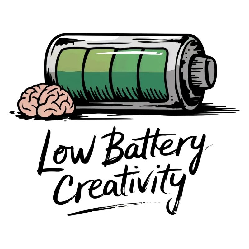 Creative humor – battery empty, ideas gone