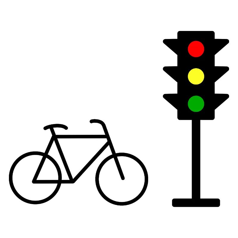 Empreinte de feu de circulation avec vélo