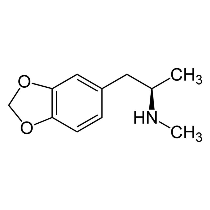 Structural formula / chemical formula MDMA black