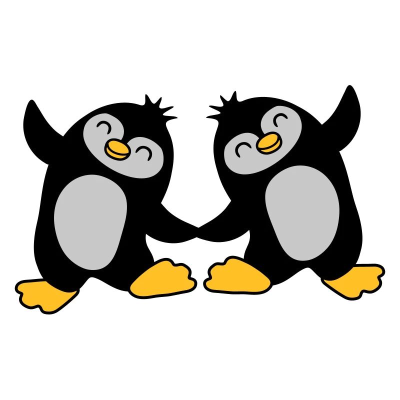 2 cute penguins dancing
