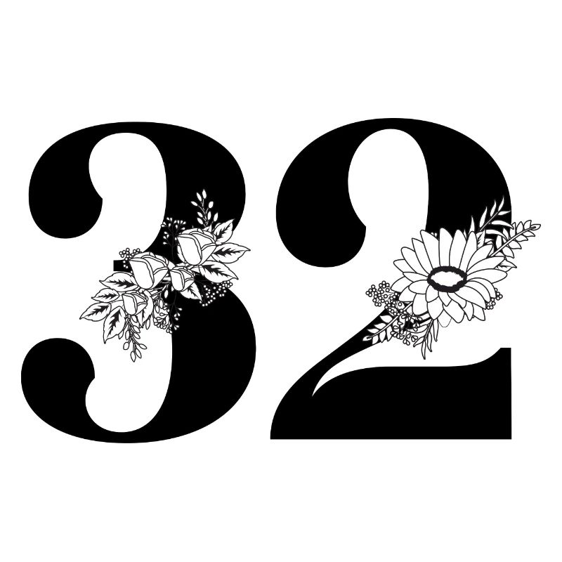 Nummer 32 Schwarze Blumen - 32. Blumengeburtstag