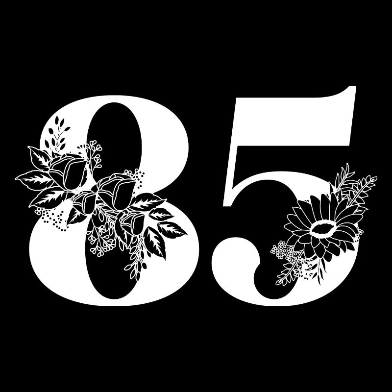 Nummer 85 Schwarze Blumen - 85. Blumengeburtstag