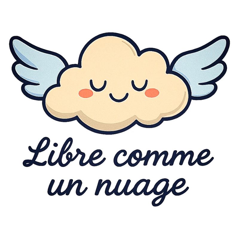Whimsical Winged Cloud Illustration