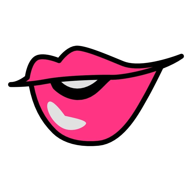 cute kissy pouting lips with a smile