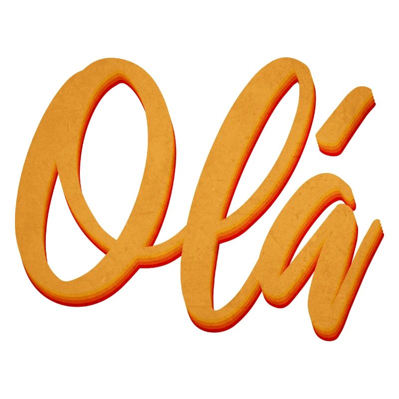 Olá Orange Script Tee