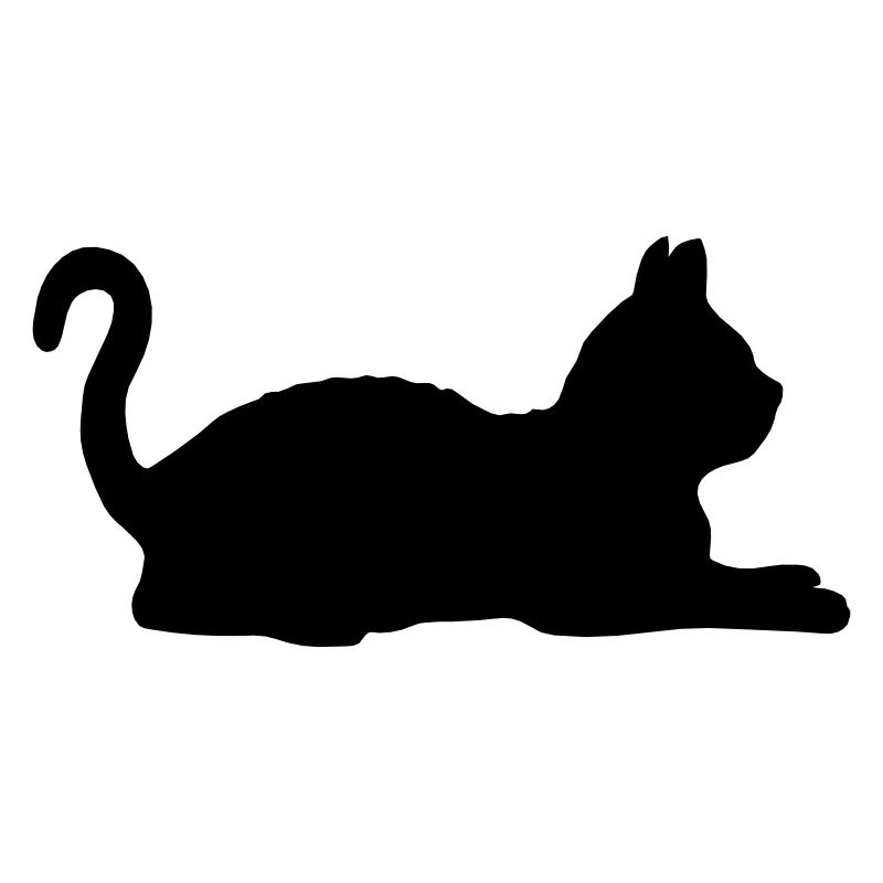 Love lying cat silhouette