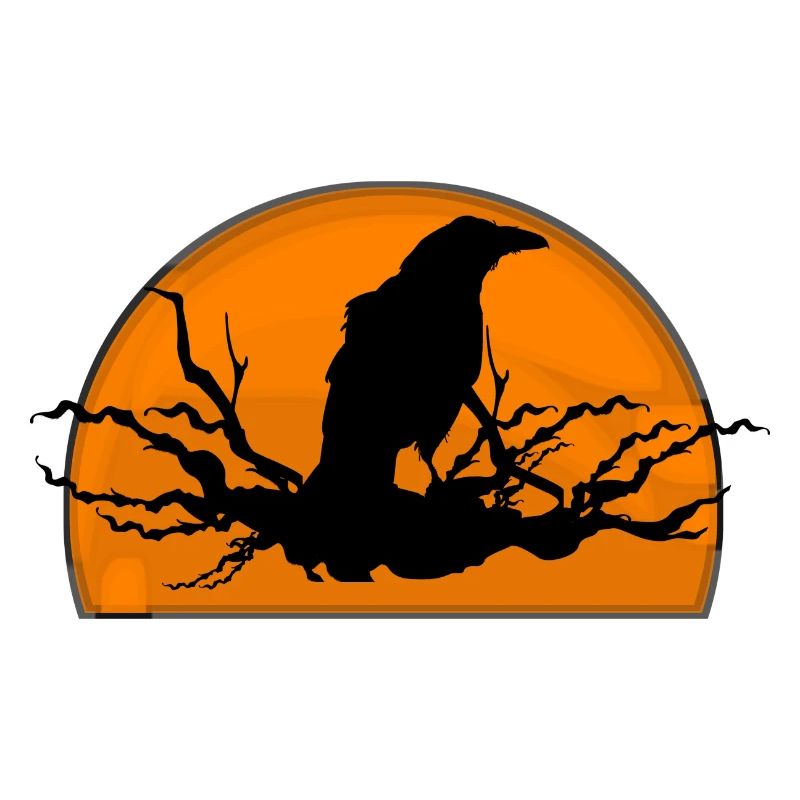 Raven in sunset