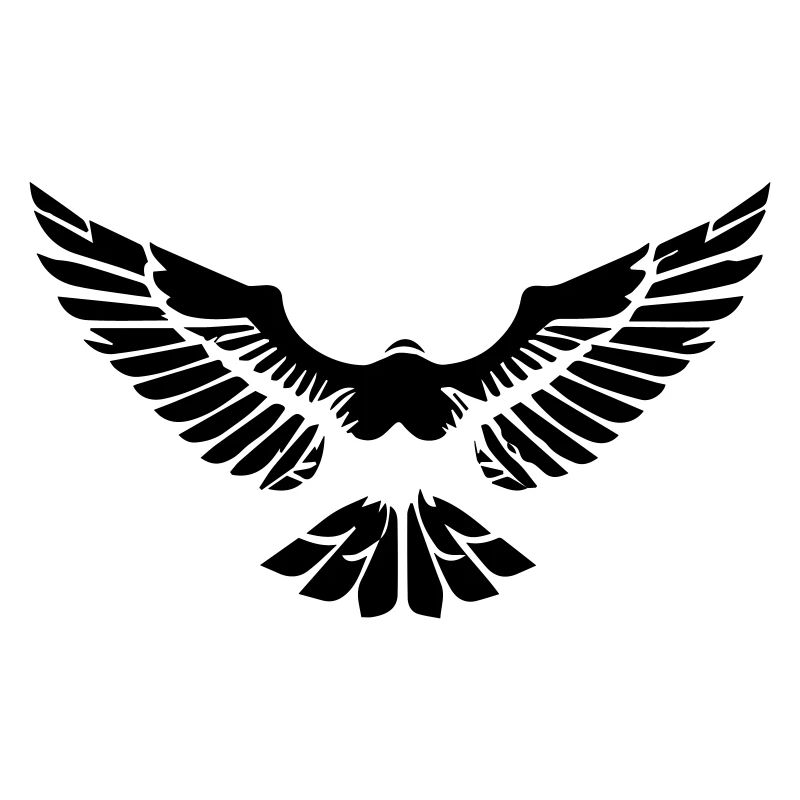 stylized eagle opening its wings in front