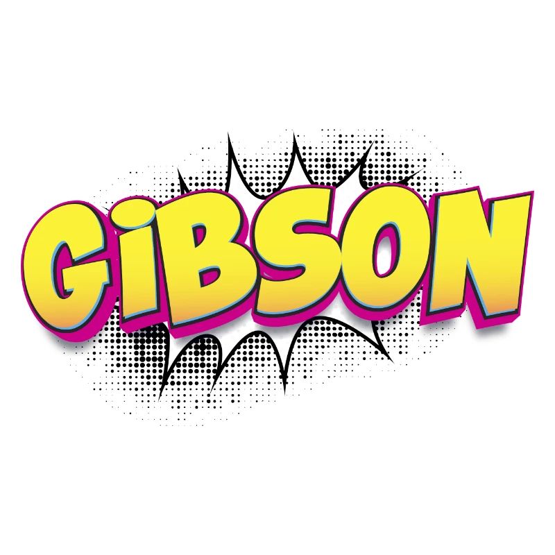 Gibsom benutzerdefinierter Name Comic-Stil Pop-Art,