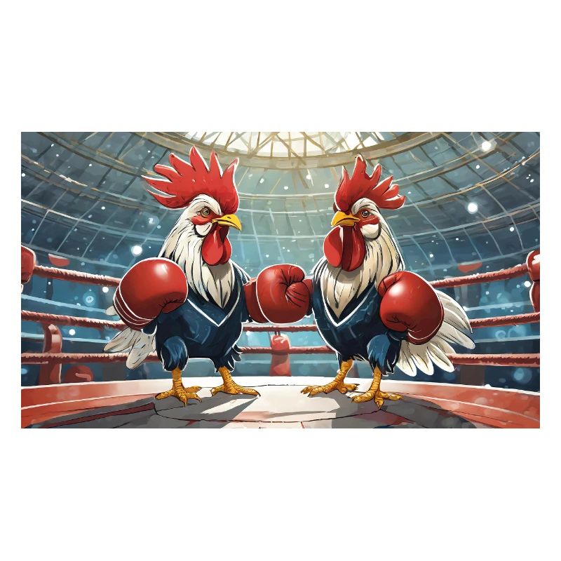 Pun ambiguous expression – Kampfhähne (gamecocks)