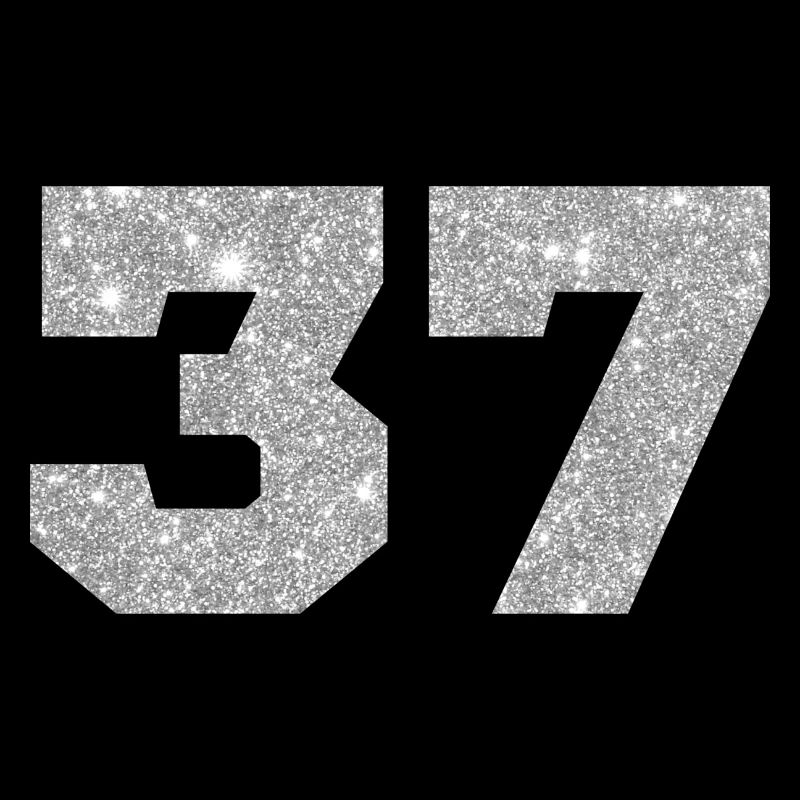 Nummer 37 Silberner Glitzer - 37. Jubiläum