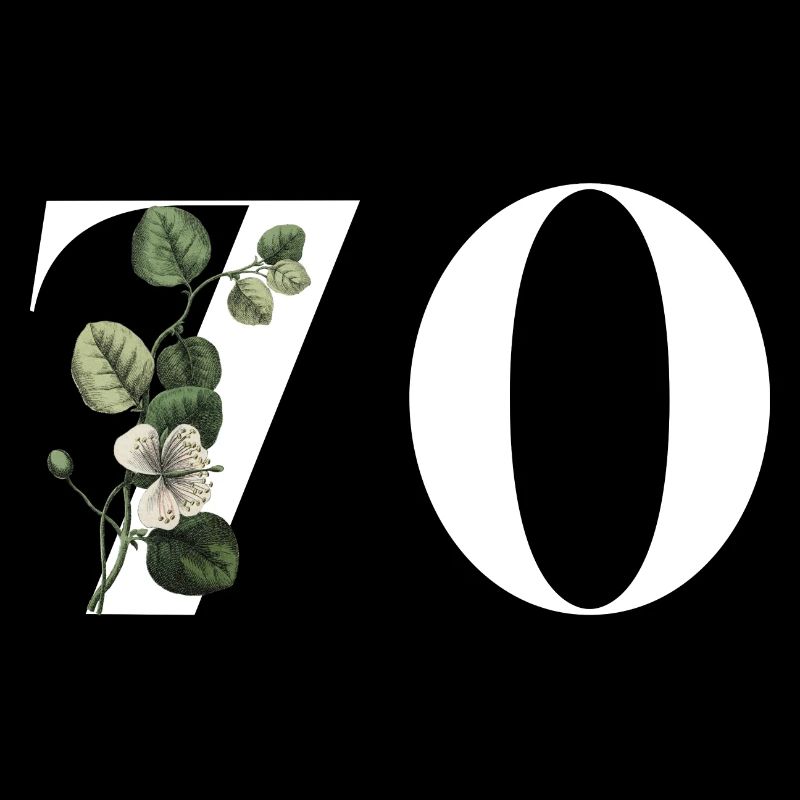 Nummer 70 Blumengrün - 70. Geburtstag Blumen