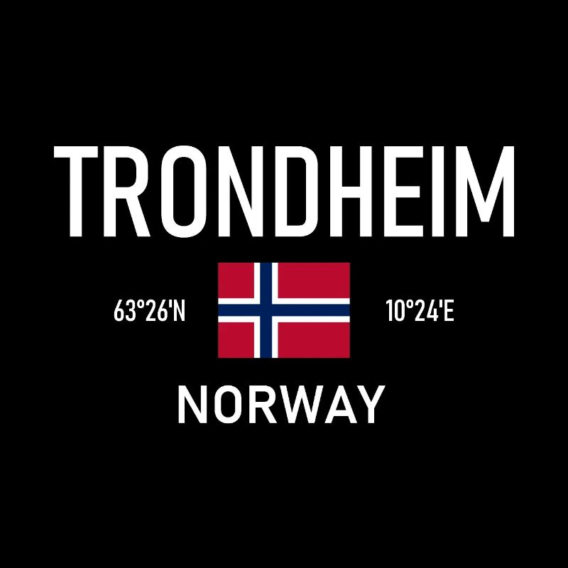 Trondheim - Norvège - Coordonnées - Drapeau