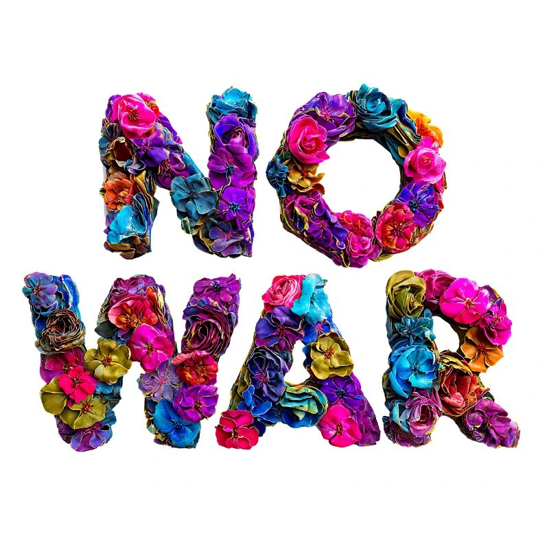 Lettres de fleurs NO WAR, No War