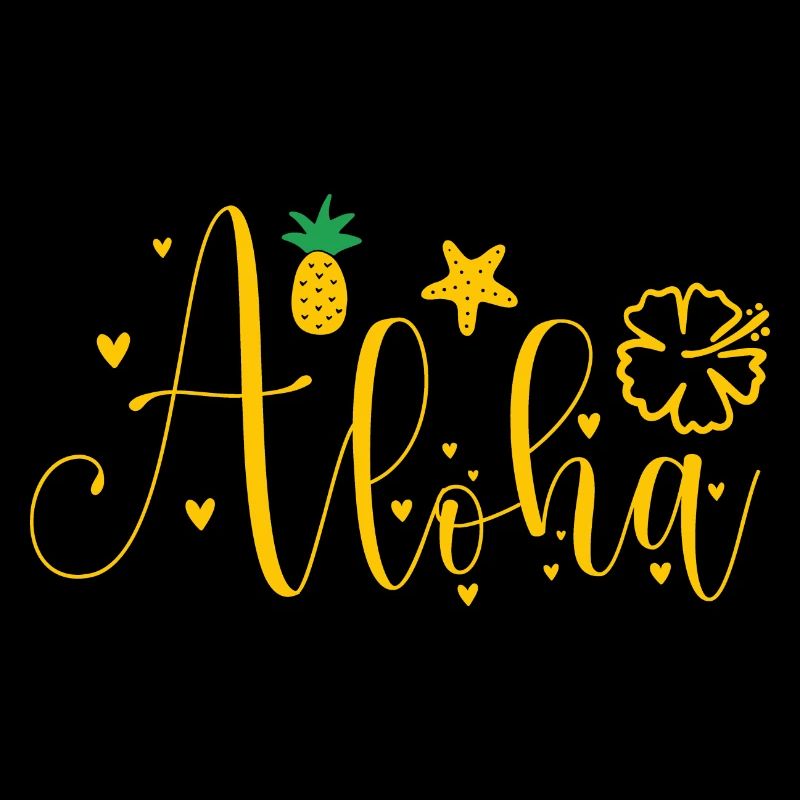 Aloha -Surfer- Palms Tree -Beach- Retro-Funny