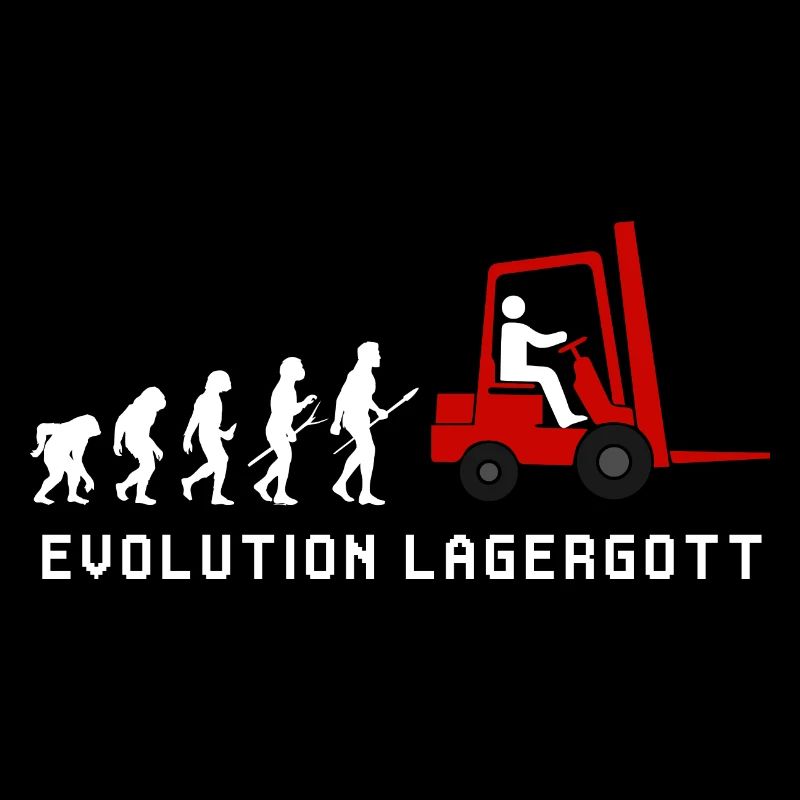Evolution Lagergott Staplerfahrer Lustiges Stapler