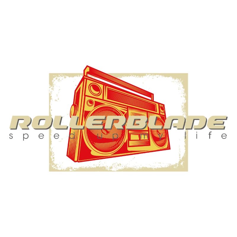 80s ghettoblaster rollerblader